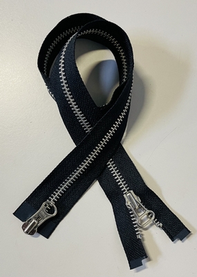 YKK Metal Zipper 2-way 6mm, Diff. colours 580, silver theet